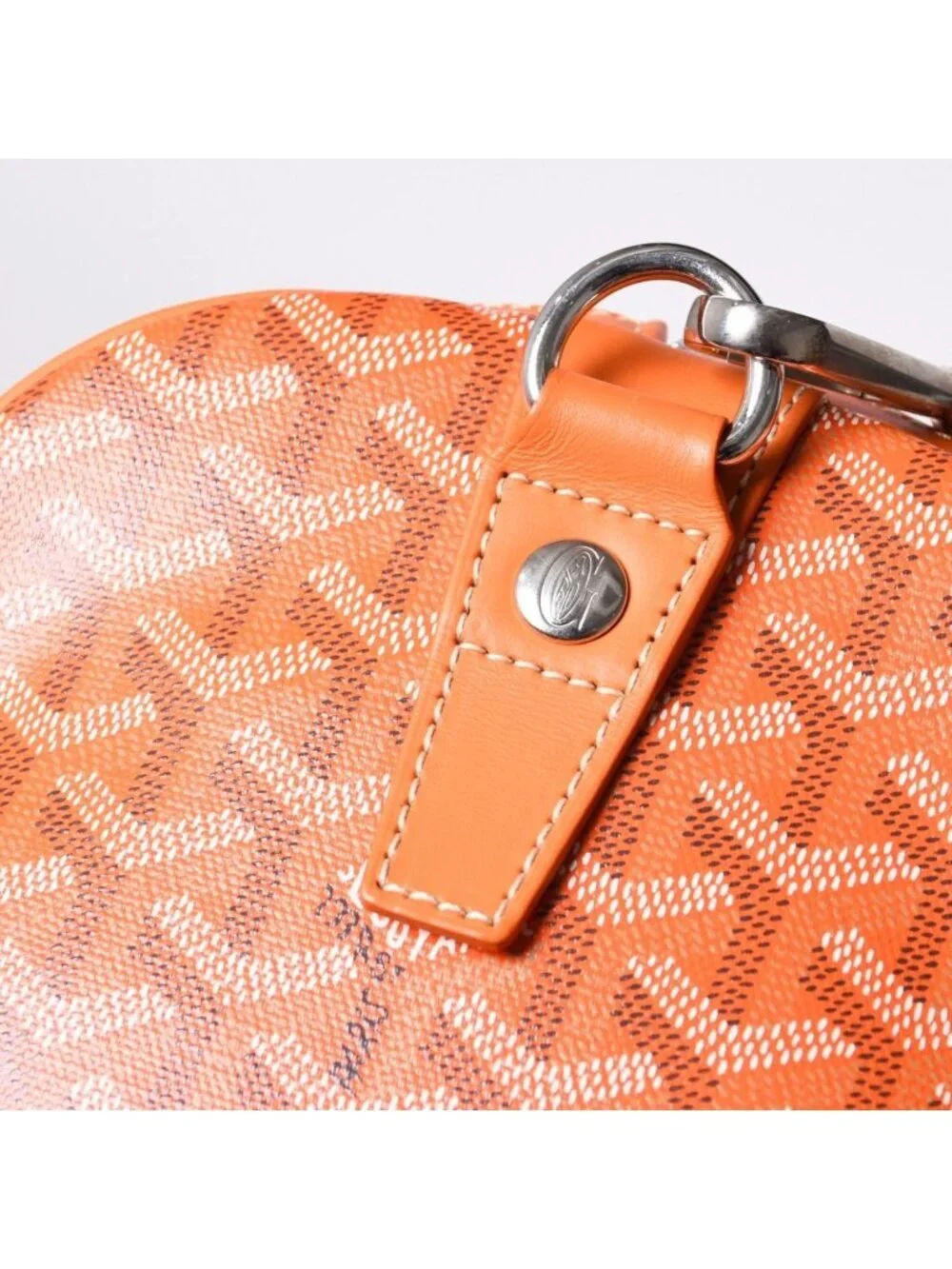 Goyard Croisiere 45 Boston Bag Orange Leather Silver